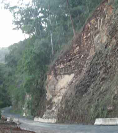The landslide site